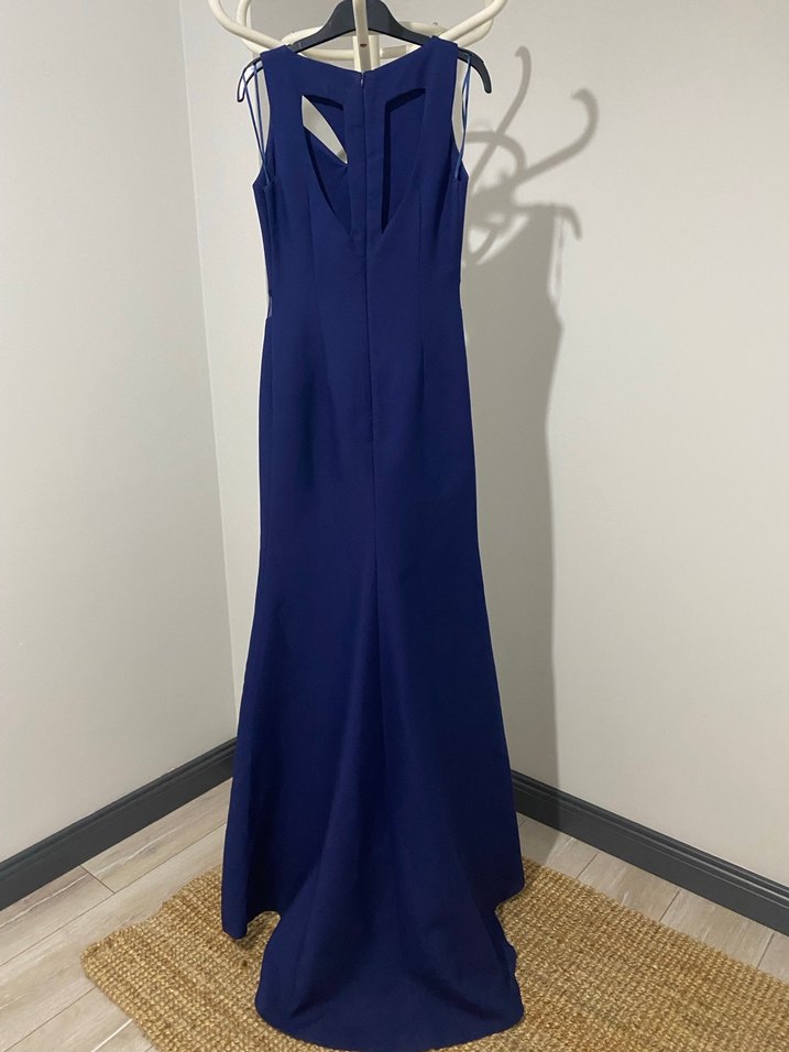 Lacivert Drapeli Uzun Abiye Elbise - Görsel 2