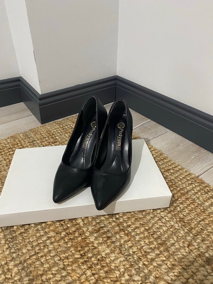 Siyah Minimalist Stiletto Topuklu Kadın Ayakkabı - Görsel 3