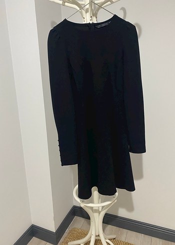 Uzun Kollu Siyah Kadın Triko Elbise - Görsel 2