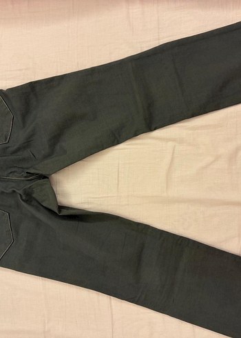 Düğmeli Kahverengi Baskılı Kadın Denim Pantolon - Görsel 3