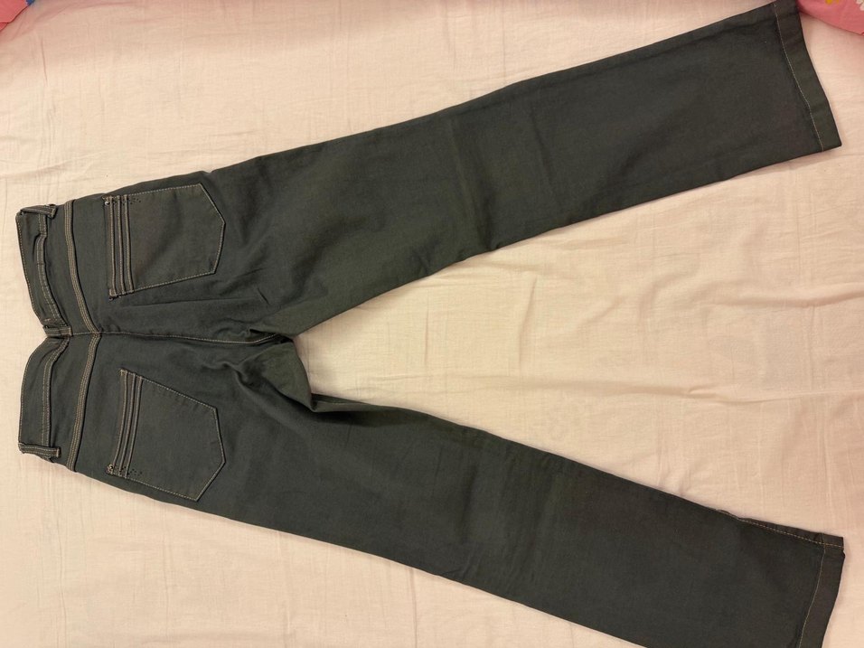 Düğmeli Kahverengi Baskılı Kadın Denim Pantolon - Görsel 3