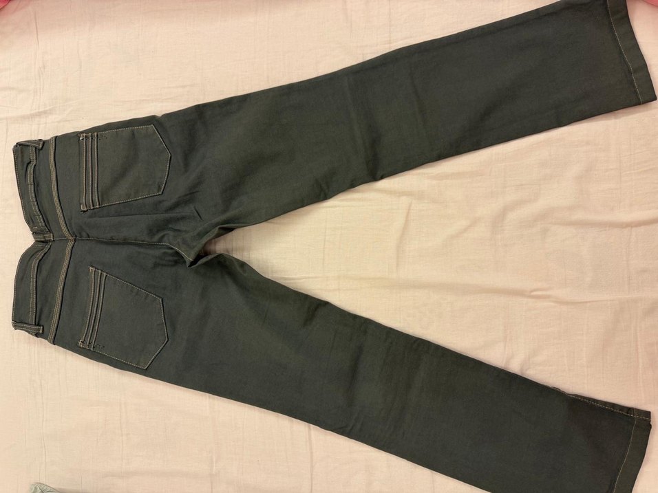 Düğmeli Kahverengi Baskılı Kadın Denim Pantolon - Görsel 4