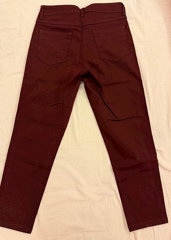 Bordo Nakışlı Kadın Kumaş Pantolon - Görsel 3