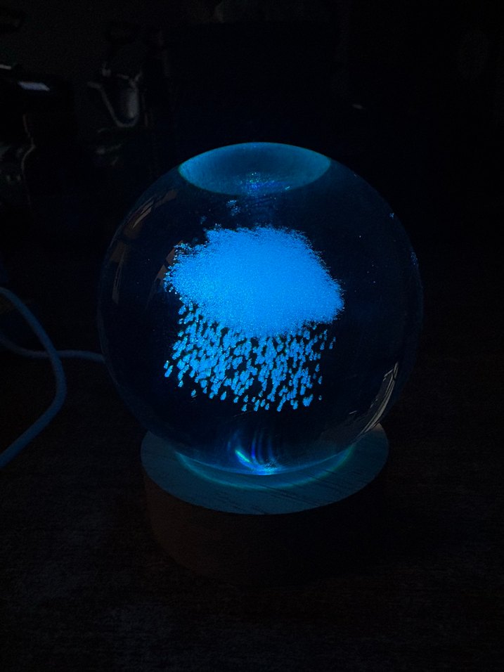 Mor yağmur bulutlu küre ışıklı - Görsel 2