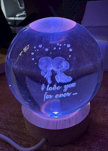 Kırmızı Işıklı Aşk Temalı Cam Küre - Görsel 2