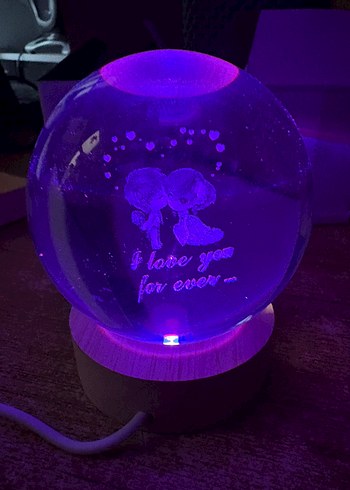 Kırmızı Işıklı Aşk Temalı Cam Küre - Görsel 3