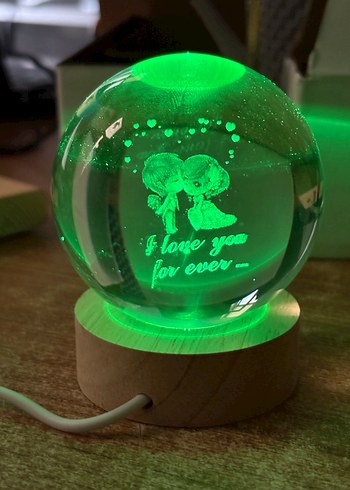 Kırmızı Işıklı Aşk Temalı Cam Küre - Görsel 4