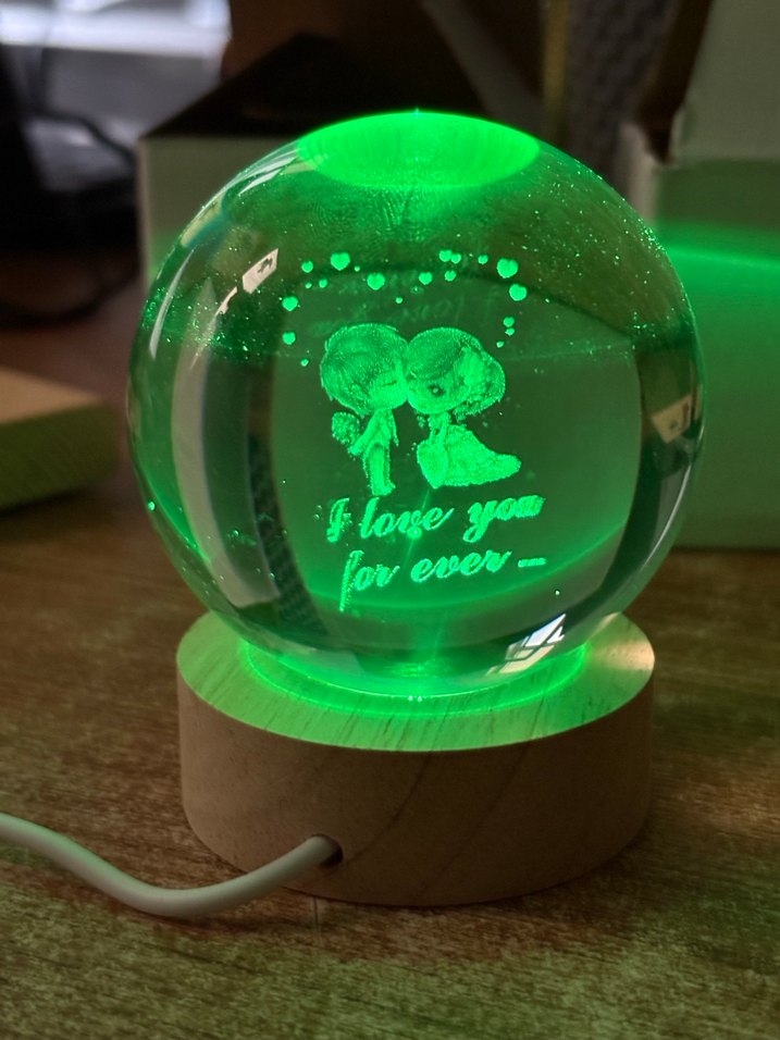 Kırmızı Işıklı Aşk Temalı Cam Küre - Görsel 4