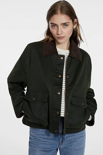 Stradivarius mumlu görünümlü parka