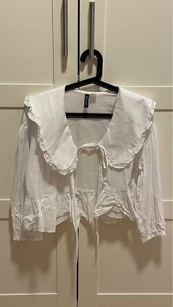 s Beden beyaz Renk H&m bebe yaka poplin bluz