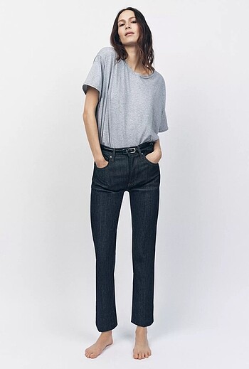 Zara likralı cropped bootcut jean
