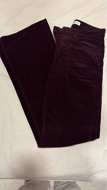 xs Beden bordo Renk Mango kadife jean