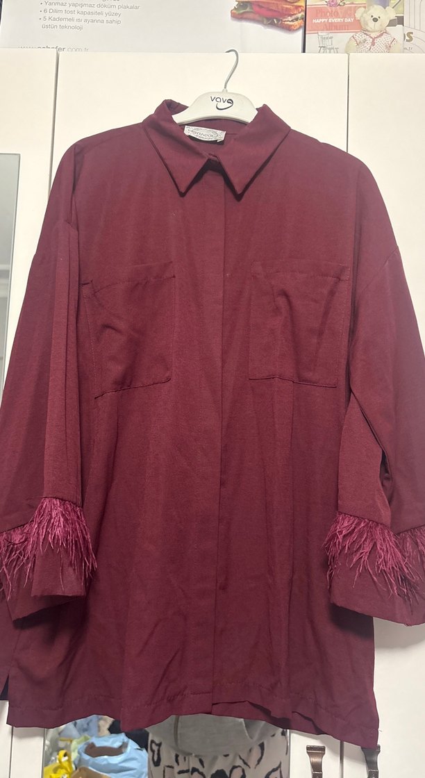 Bordo Bohem Uzun Kollu Tunik - Görsel 4