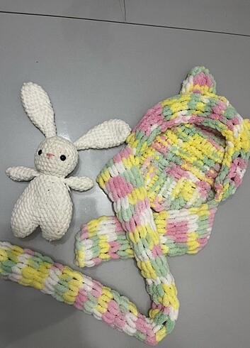 1-2 Yaş, 19 cm Beden çeşitli Renk Balaklava ve Minik Tavşan ????