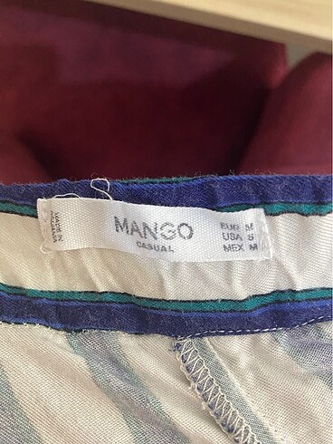 Mango Mango çizgili kumaş pantolon