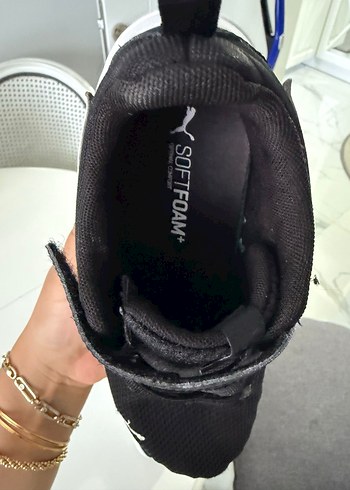 Puma Erkek Çocuk Siyah Beyaz Spor Ayakkabı