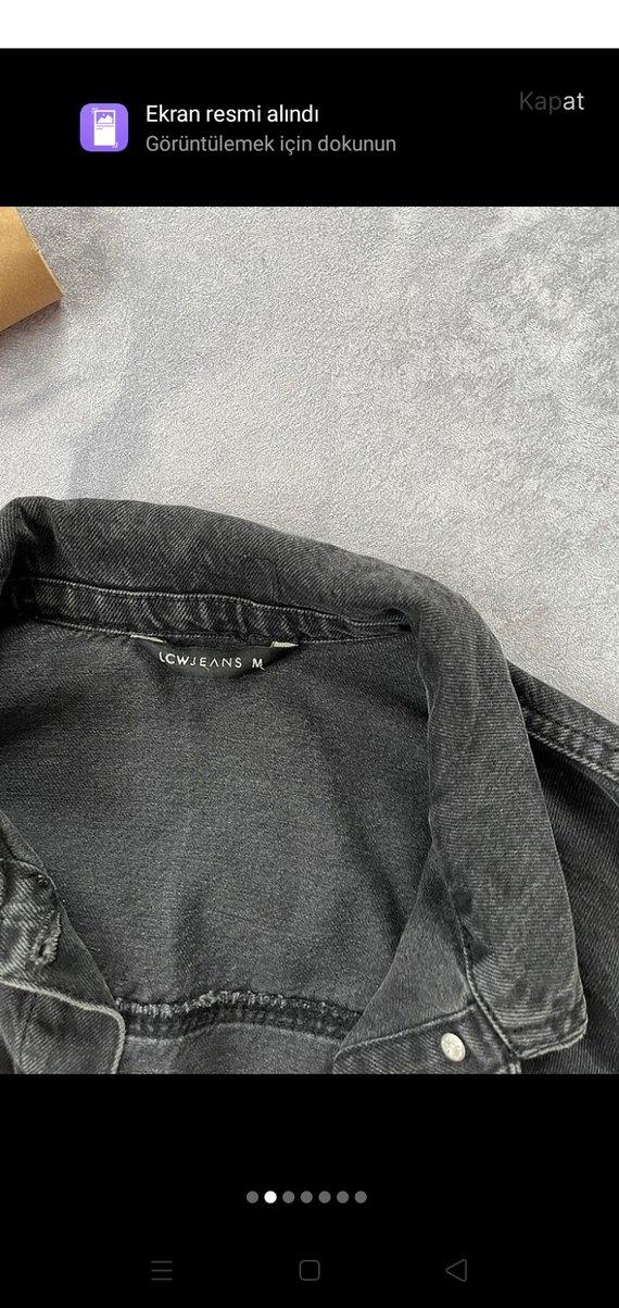 Siyah Oversize Kadın Denim Ceket - Görsel 2