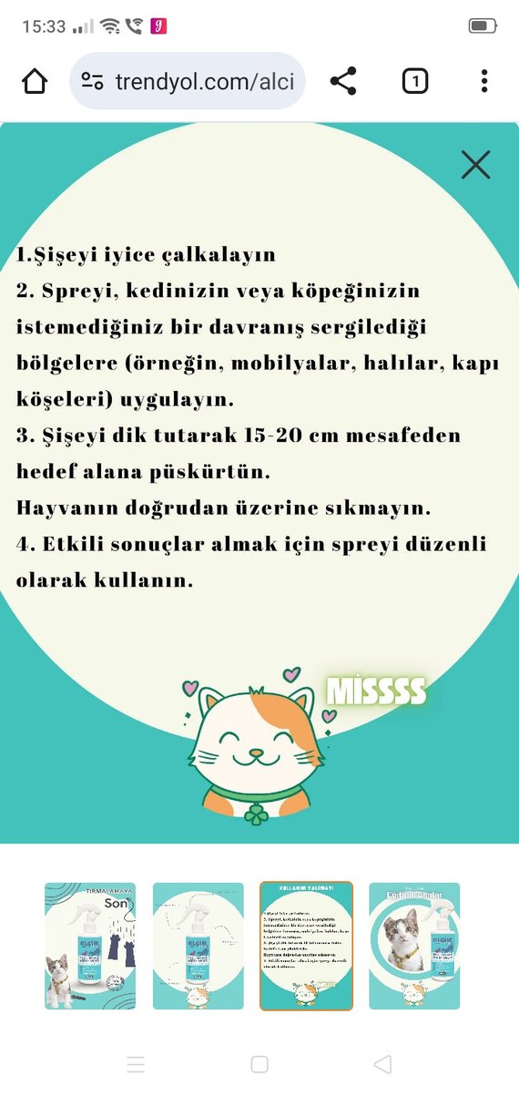 Evcil Hayvan Isırma Tırmalama Eğitim Spreyi - Görsel 2