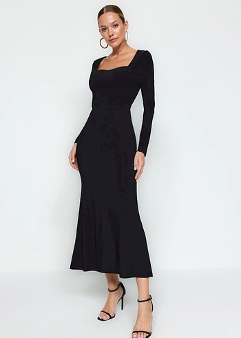 TRENDYOLMİLLA kare yaka elbise - Görsel 4