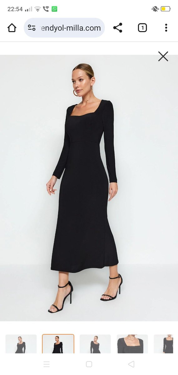 TRENDYOLMİLLA kare yaka elbise - Görsel 3