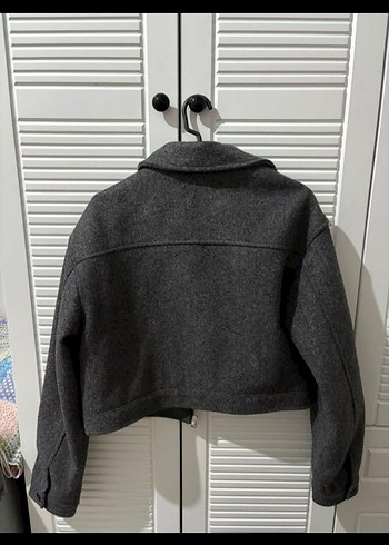 BERSHKA kışlık gri ceket - Görsel 5