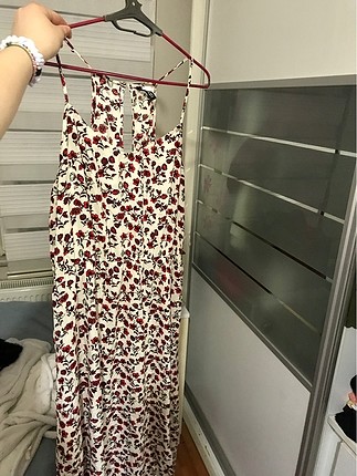 H&M yırtmaçlı uzun elbise