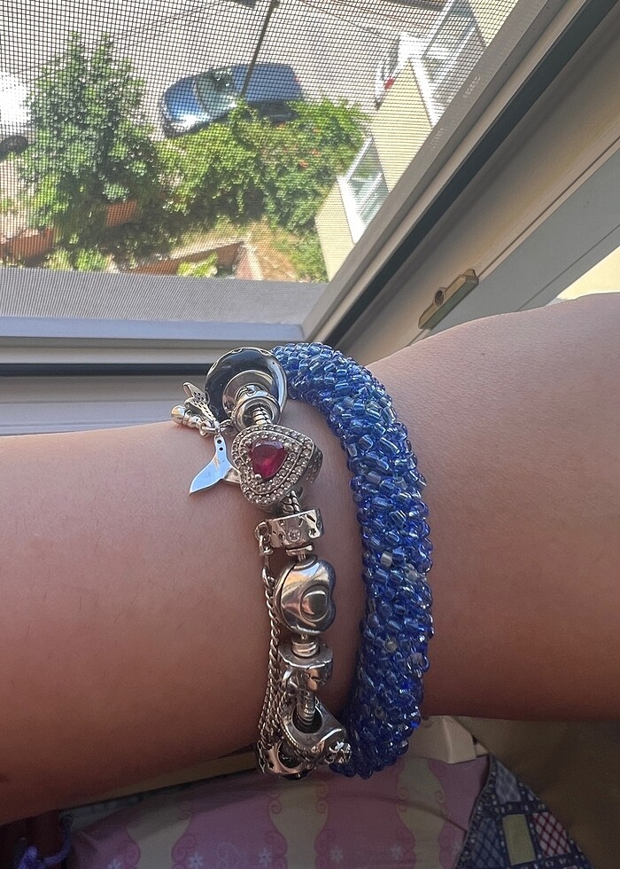 Cam boncuk bileklik kolye takı seti - Görsel 2