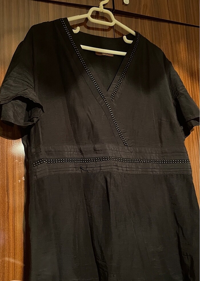 Kruvaze yaka bluz - Görsel 4