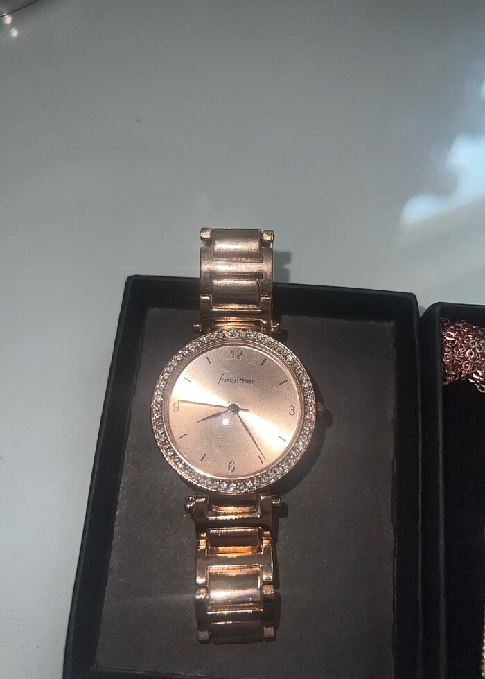 Çiçek sepeti rose gold takı seti - Görsel 2