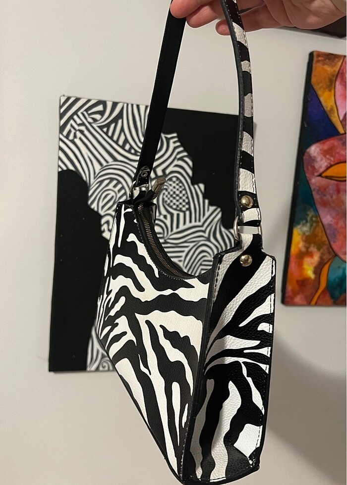 Kol çantası zebra desenli - Görsel 3