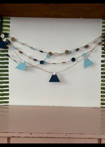 Mavi Dağ Temalı 1. Yaş Doğum Günü Süsü - Görsel 4