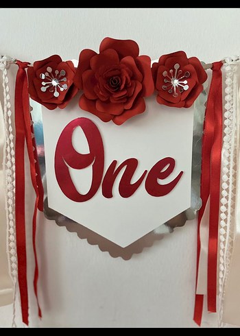 Kırmızı "One" Parti Süsü - Görsel 2