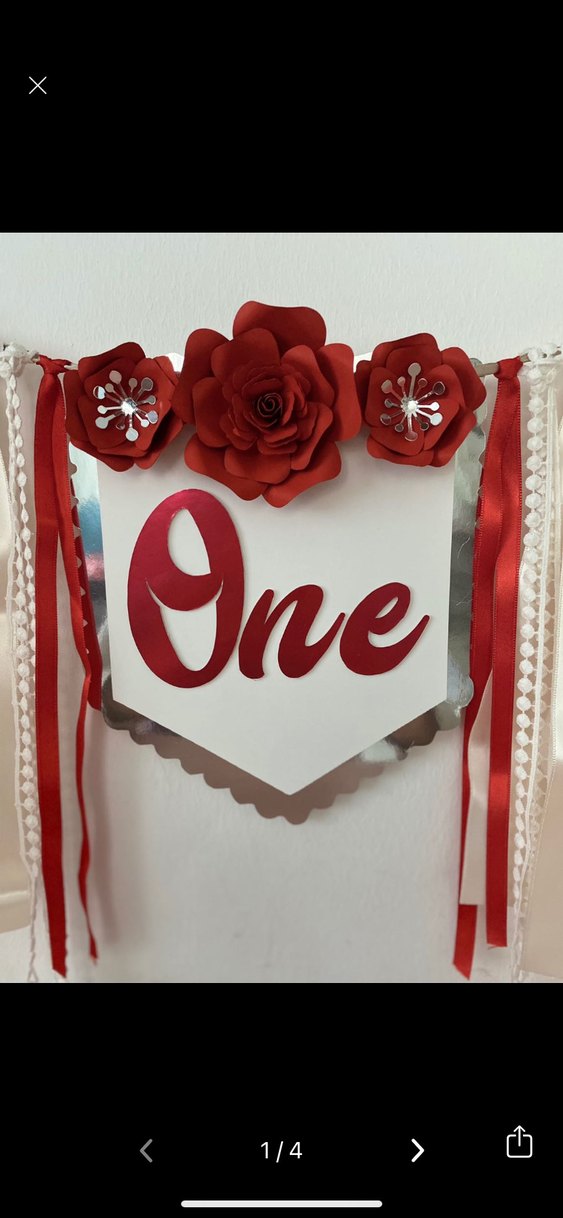 Kırmızı "One" Parti Süsü - Görsel 2