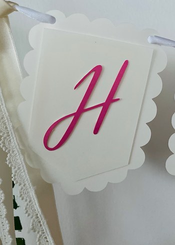 Beyaz 'HİLAL' Yazılı Dekoratif  doğum günü Duvar Süsü - Görsel 3