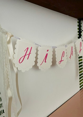 Beyaz 'HİLAL' Yazılı Dekoratif  doğum günü Duvar Süsü - Görsel 2