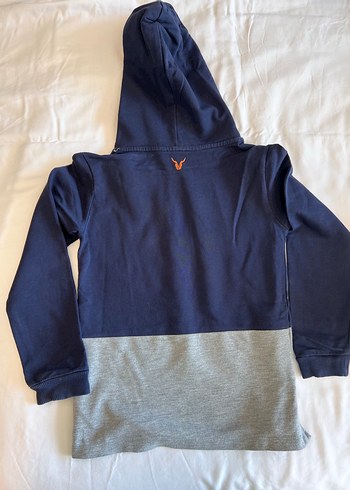 BG Store Gri ve Lacivert Kapüşonlu Erkek Sweatshirt
