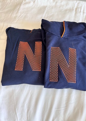 Gri ve Lacivert Kapüşonlu Erkek Sweatshirt - Görsel 4