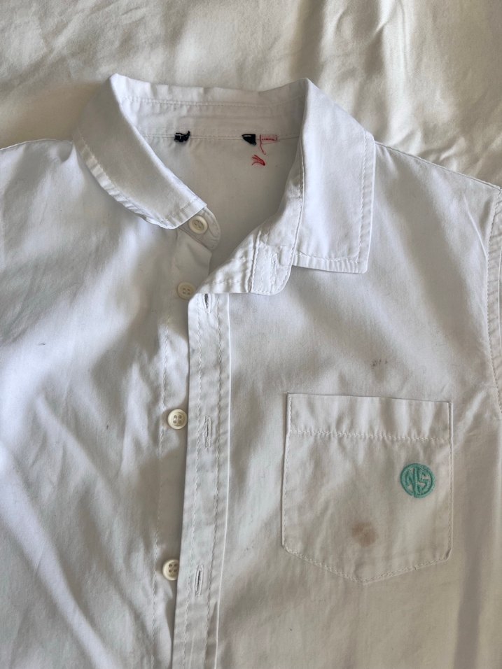Bg store Erkek Çocuk Beyaz Pamuklu Gömlek - Görsel 2
