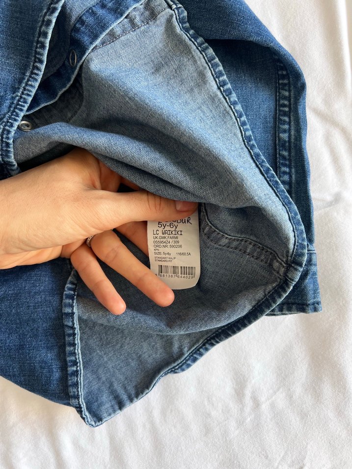 Lc waikiki Erkek Çocuk Mavi Denim Gömlek - Görsel 3