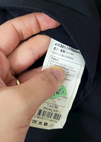 44 Beden Siyah Erkek Ofis Pantolonu Regular Fit