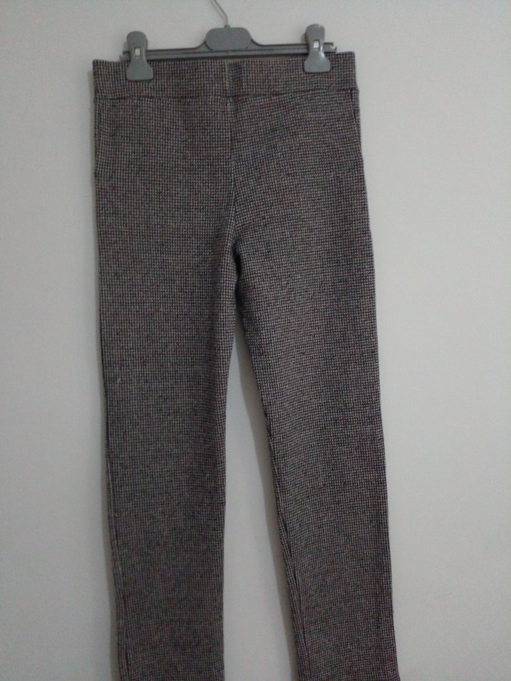 Gri Düğmeli Kadın Kumaş Pantolon - Görsel 3