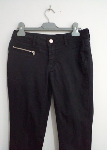 Siyah Dar Kesim Denim Kadın Pantolon - Görsel 2