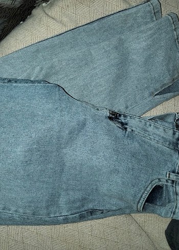 Fermuarlı Kadın Mavi Denim Pantolon