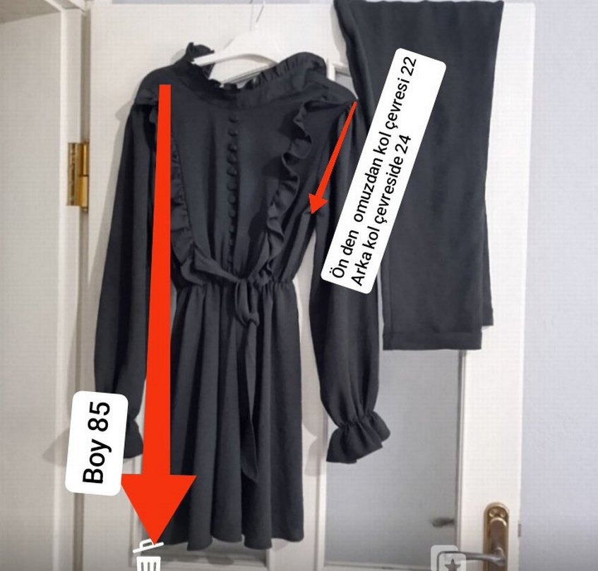 Uzun Kollu Siyah Kadın Takım Elbise - Görsel 3