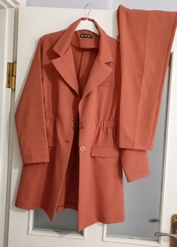 Diğer Kahverengi Uzun Kadın Blazer Takım