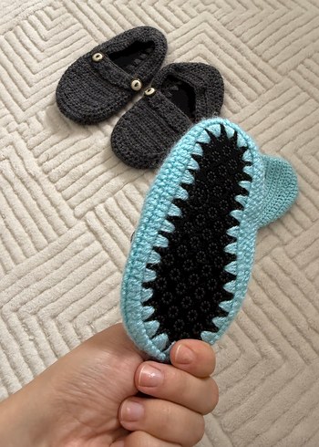 Erkek Bebek Örgü Patik - Görsel 2