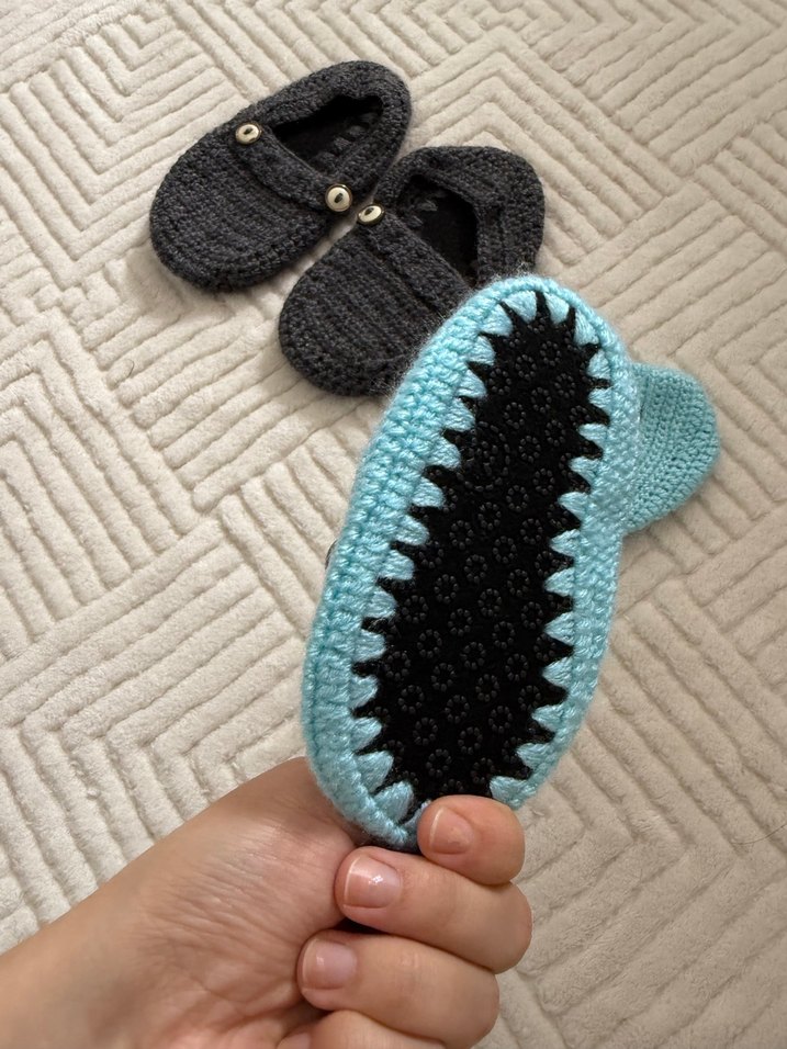 Erkek Bebek Örgü Patik - Görsel 2