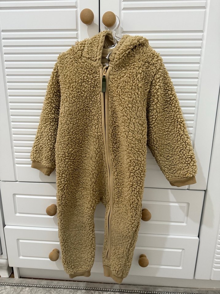 Kahverengi Kürklü Bebek Tulumu - Görsel 2