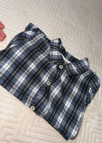 Erkek Mavi Ekose Kısa Kollu alt üst takım e bebek - Görsel 3