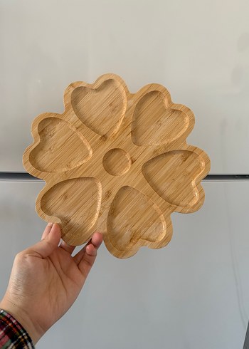 Kalp Şeklinde Ahşap Servis Tabağı - Görsel 3